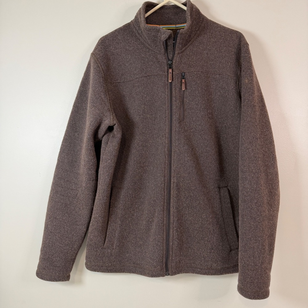 Smartwool Full Zip Jacket Mens Size L Hudson Trail Merino Wool/ Polyester